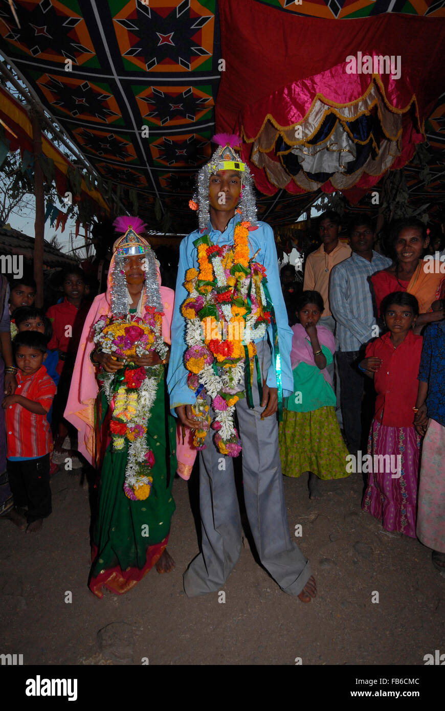 Warli, Wedding Dhahanu, Raitali Village, Dahanu, Maharashtra, India Foto Stock