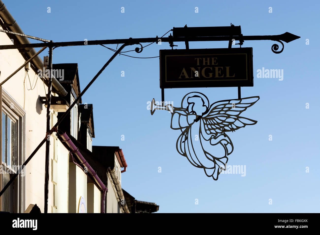 L'Angelo pub segno, Bicester, Oxfordshire, Regno Unito Foto Stock