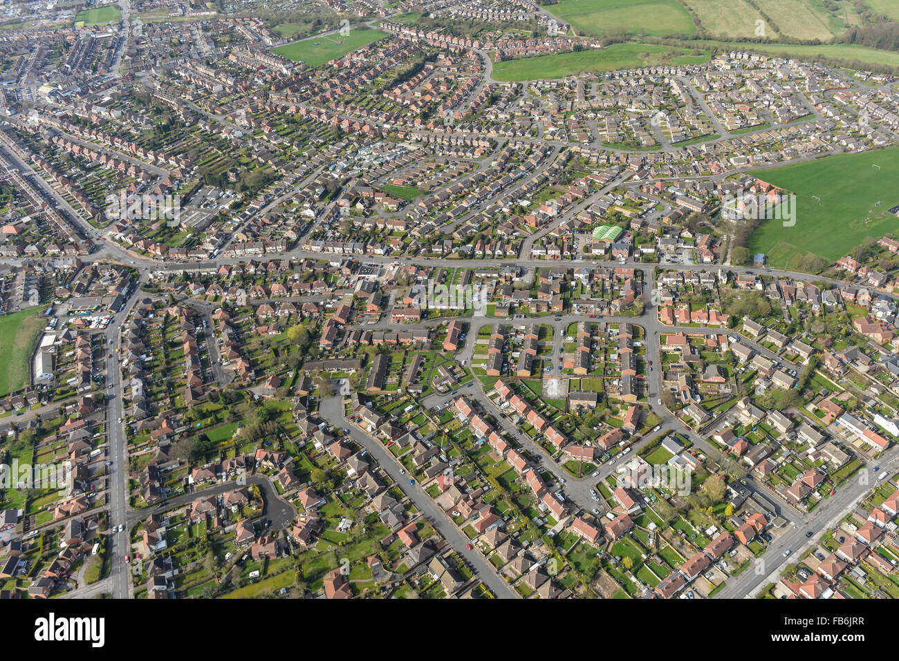 Una veduta aerea della zona Dalesforth di Sutton in Ashfield, Nottinghamshire Foto Stock