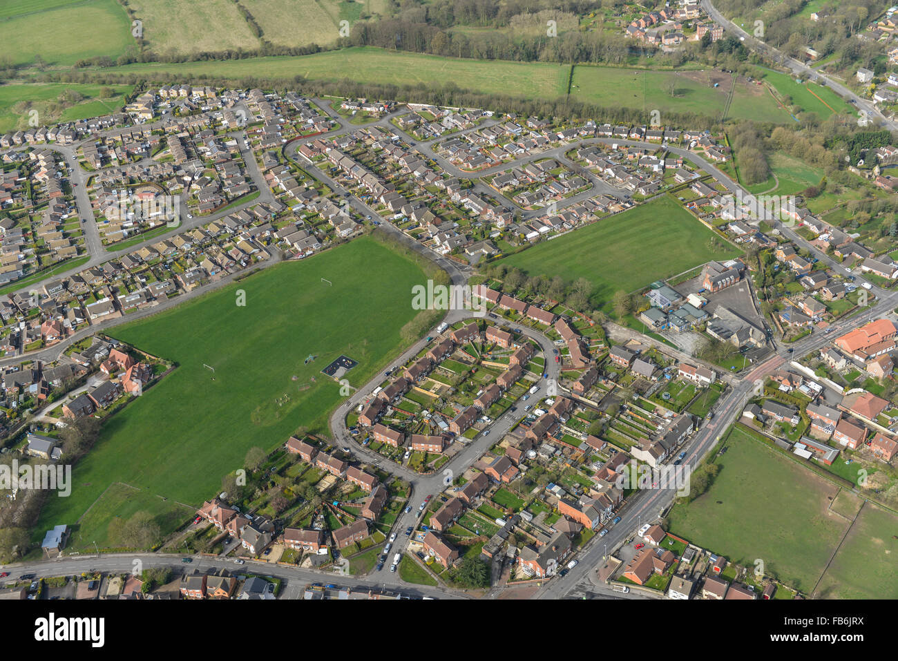 Una veduta aerea della zona Dalesforth di Sutton in Ashfield, Nottinghamshire Foto Stock
