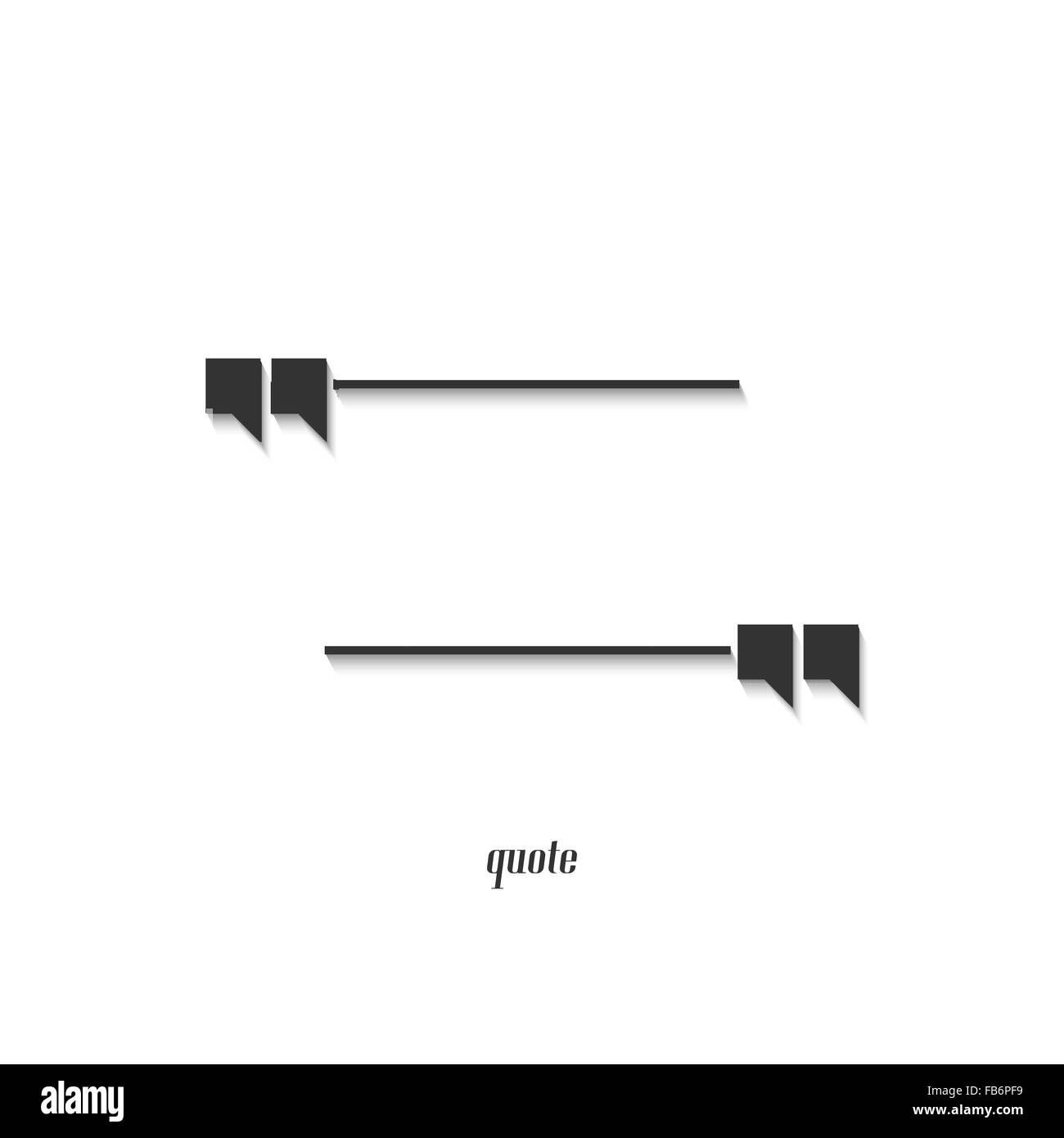 Le virgolette e preventivo spazio isolato su sfondo bianco. vettore virgolette design banner Illustrazione Vettoriale