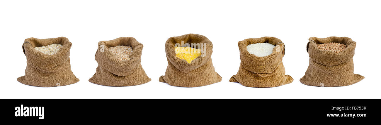Grano in sacchi l'isolato Foto Stock
