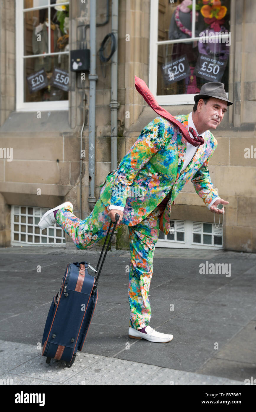 Street performer, Edinburgh Fringe Festival. Foto Stock