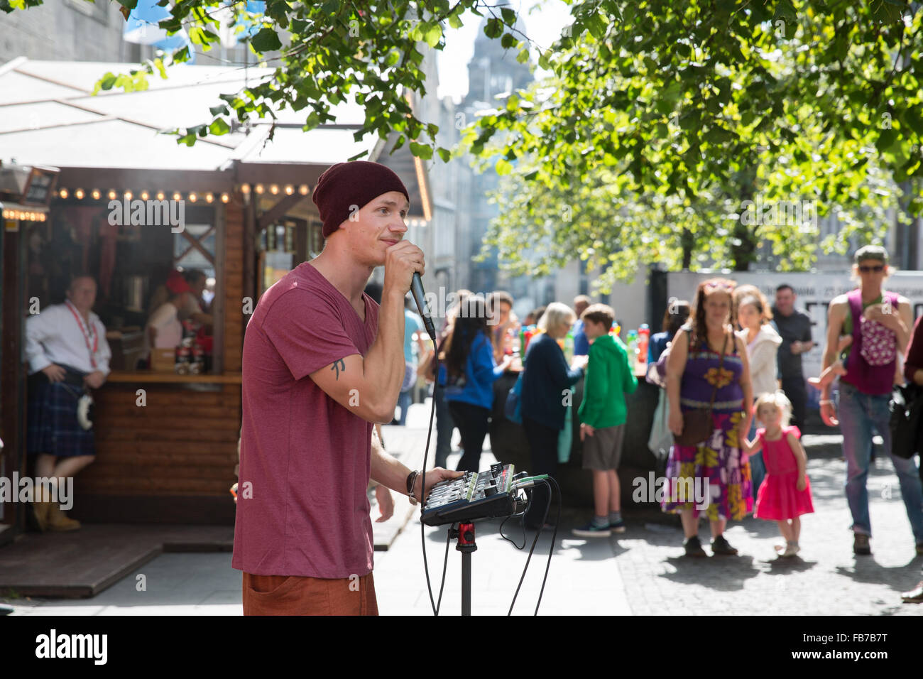 Street performer, Edinburgh Fringe Festival. Foto Stock