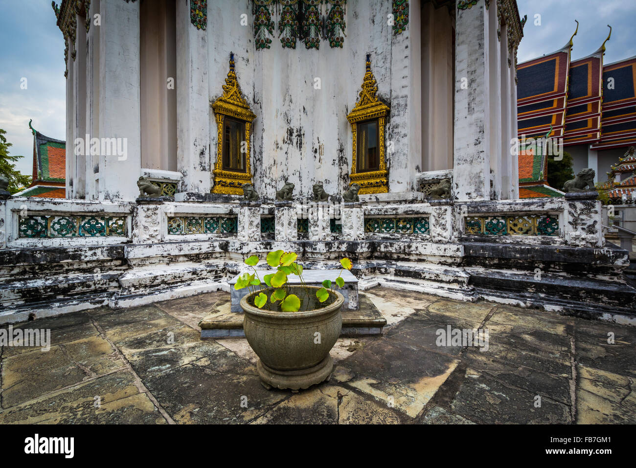 La storica Wat Pho tempio buddista, a Bangkok, in Thailandia. Foto Stock