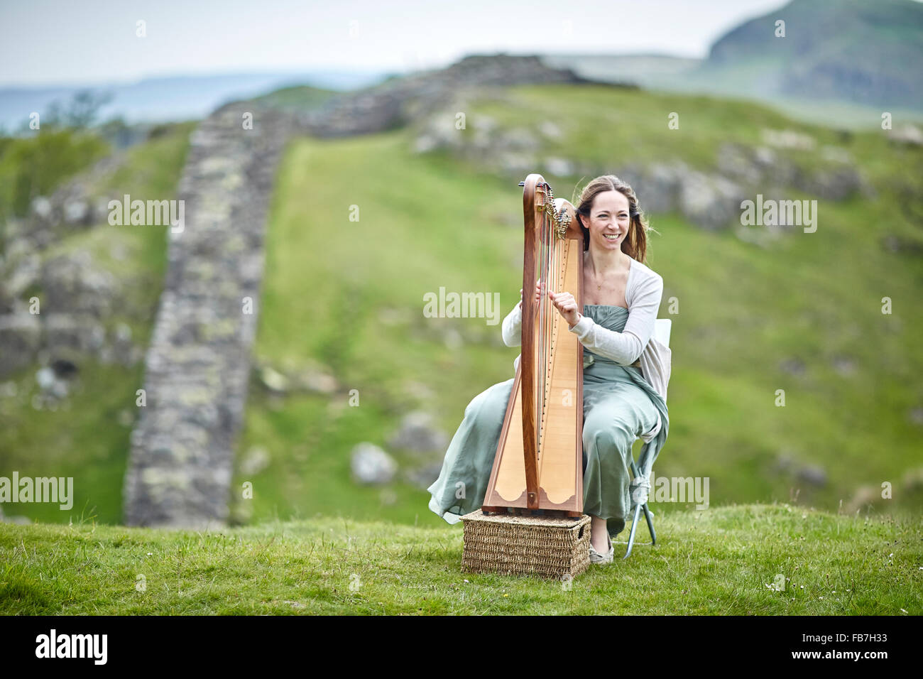 BBC Music giorno "per amore della musica' del Vallo di Adriano di suono 2015 in Cumbria e Northumberland Gilsland festival del suono attr Foto Stock