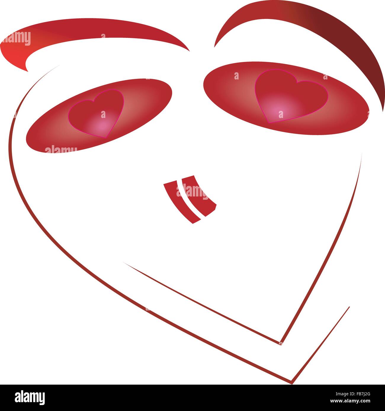 Cuore faсe Illustrazione Vettoriale