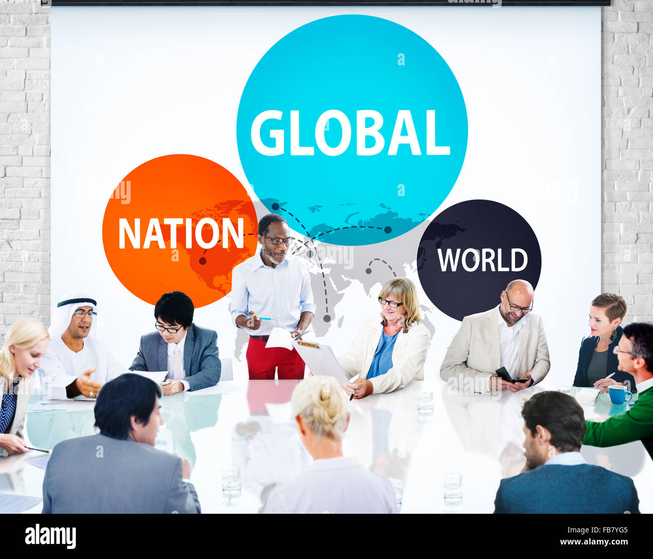 Nazione Globale Mondo variazione internazionale il concetto di unità Foto Stock