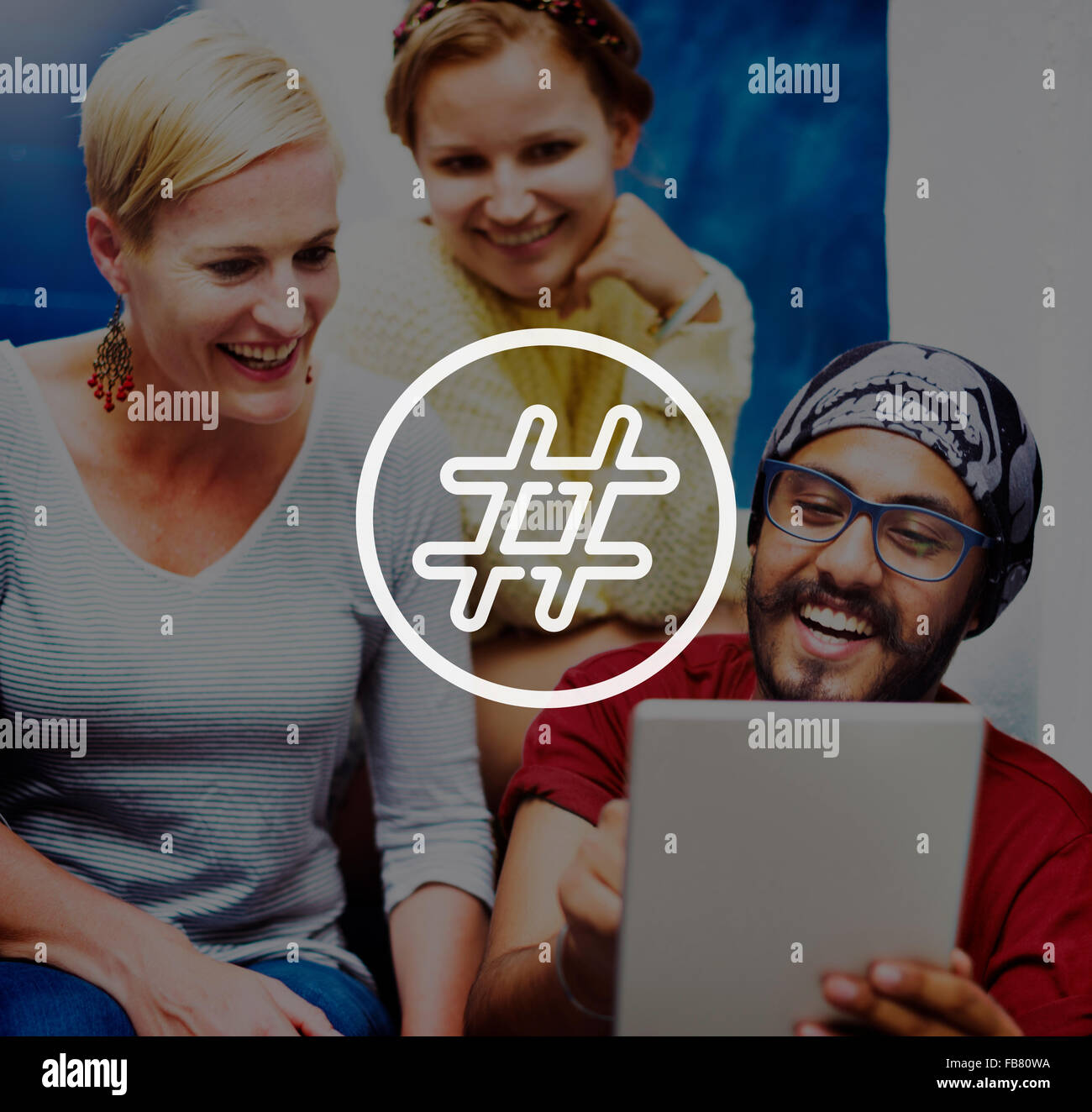 Icona hashtag Social Media Blog Post-NOZIONE Foto Stock