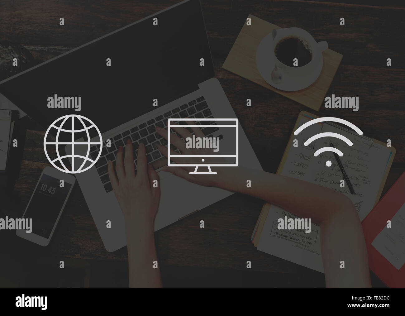 Global digitale in tutto il mondo moderno concetto di connessione Foto Stock