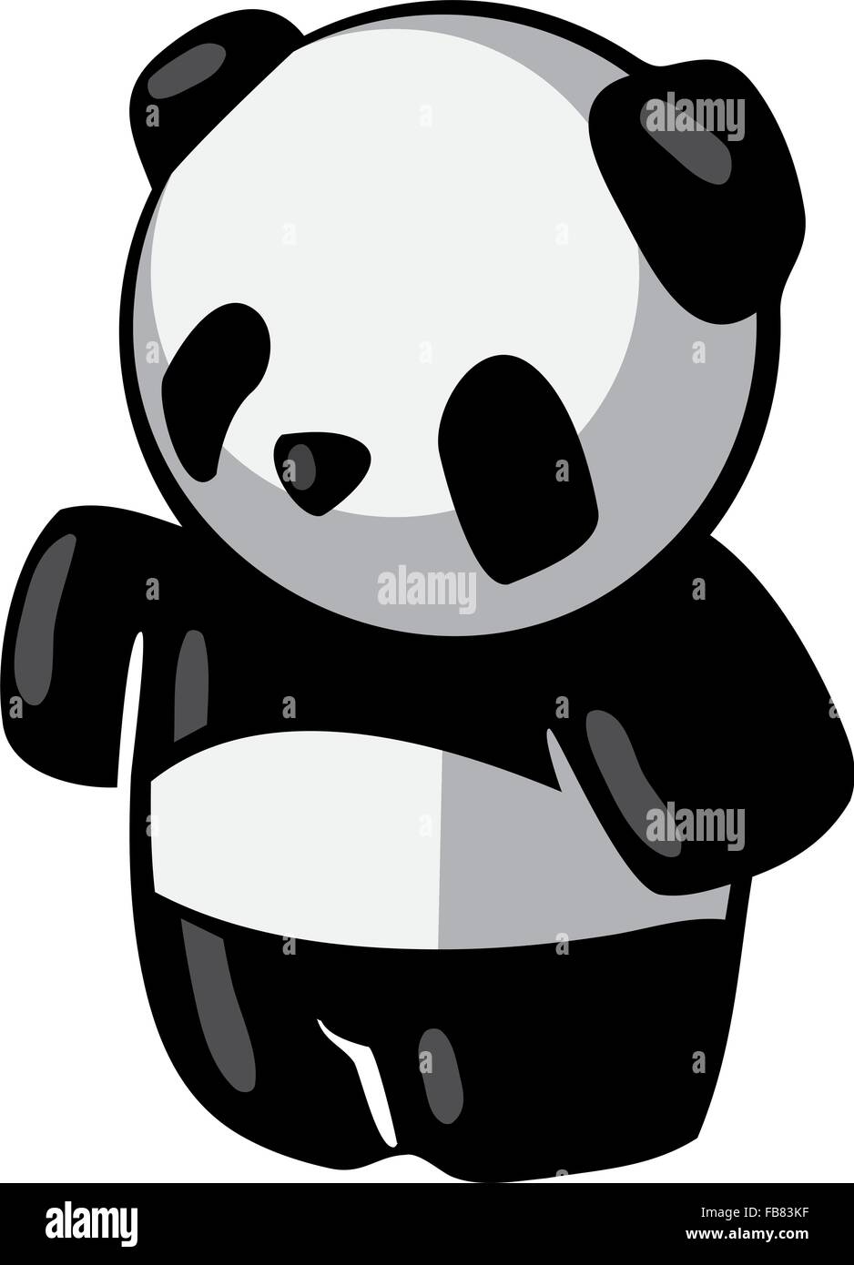 Un simpatico panda carattere con il suo braccio fuori, forse presentare qualcosa. Buona zoologia, conservazione o didattici illustrati. Illustrazione Vettoriale
