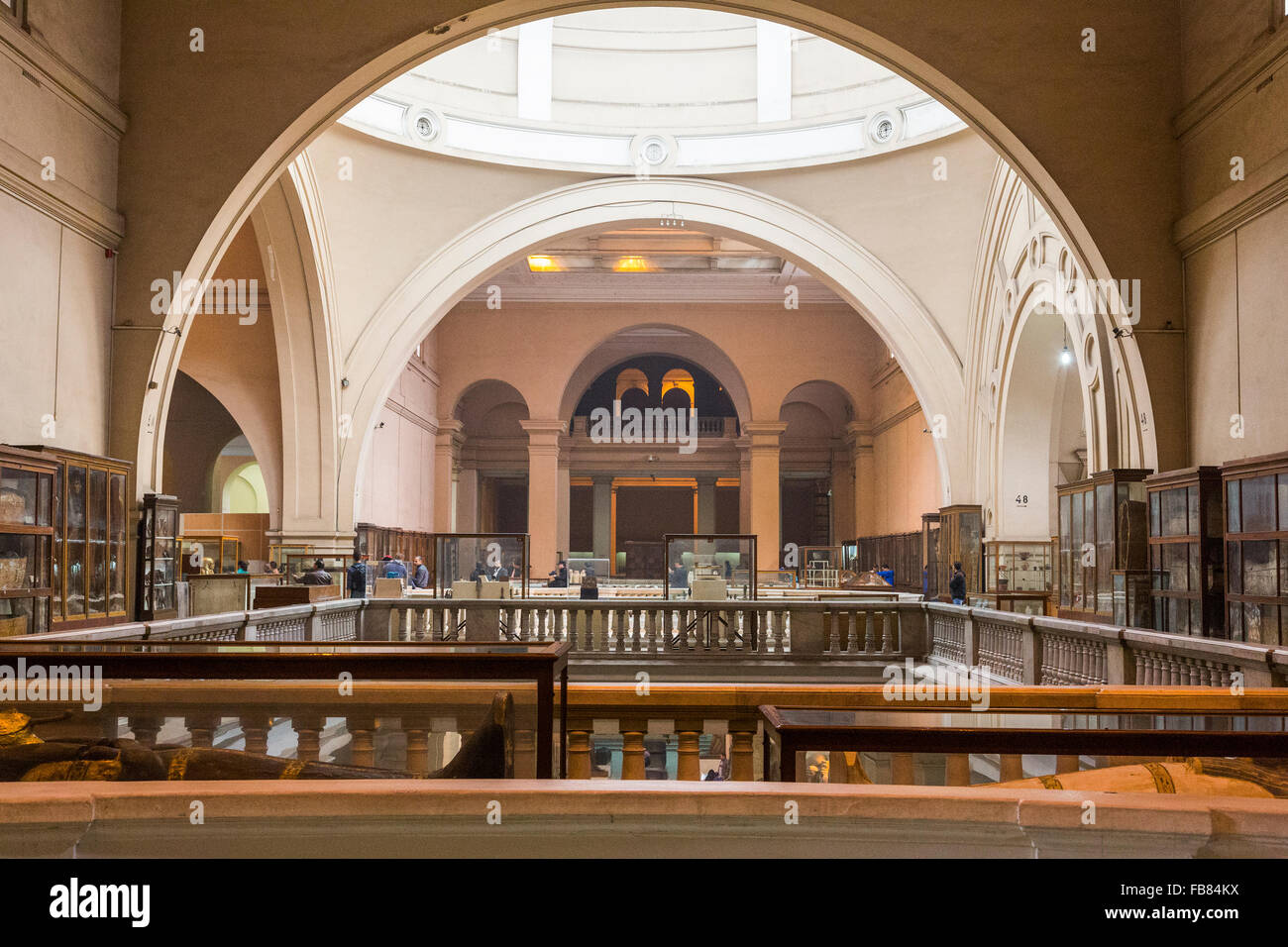 Vista interna del Museo Egizio del Cairo, Egitto Foto Stock