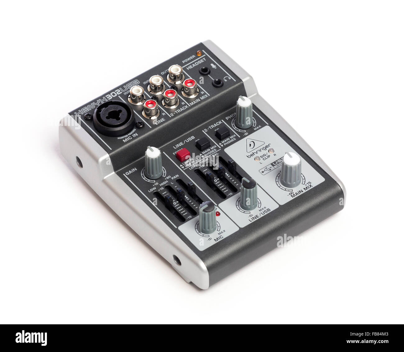 Compact audio mixer con 5 ingressi Foto Stock