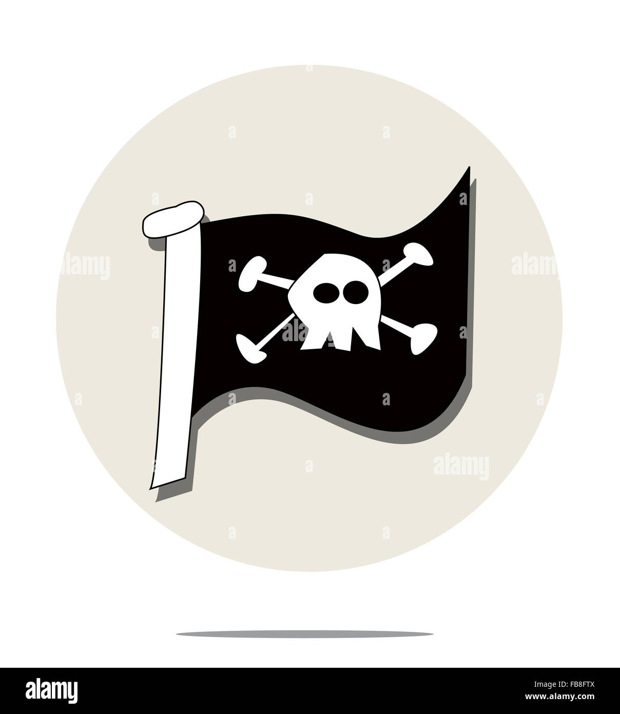 Illustrazione di nero bandiera pirata Foto Stock