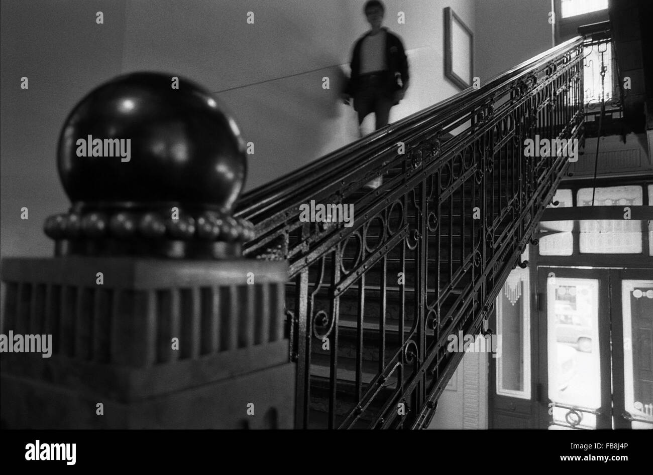 Sguardo su Bupapest al tempo degli anni Novanta. - 1990 - Ungheria / Budapest - sguardo su Bupapest al tempo degli anni Novanta. - I dettagli della "Art Nouveau" stile in una scale dell'Accademia di Musica. - Philippe Gras / Le Pictorium Foto Stock