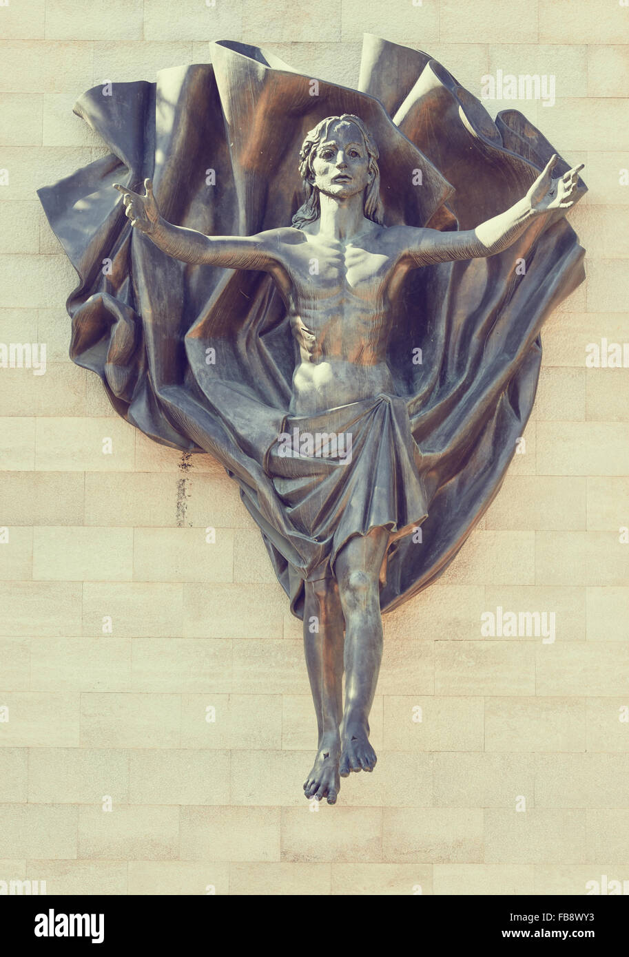 Scultura in bronzo di Cristo da parte di Francesco Messina Via Crucis (via della croce) San Giovanni Rotondo provincia di Foggia Puglia Italia Foto Stock