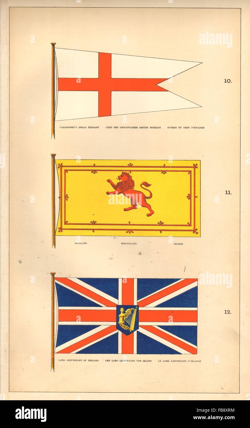 BRITISH FLAG. Cdre ampia pennant Scozia Royal Standard Signore Lt Irlanda, 1873 Foto Stock