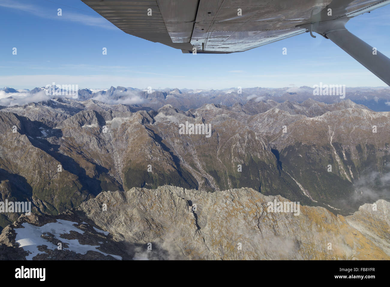 Vista aerea della montagna del Monte aspiranti Parco nazionale sull'Isola del Sud della Nuova Zelanda. Foto Stock