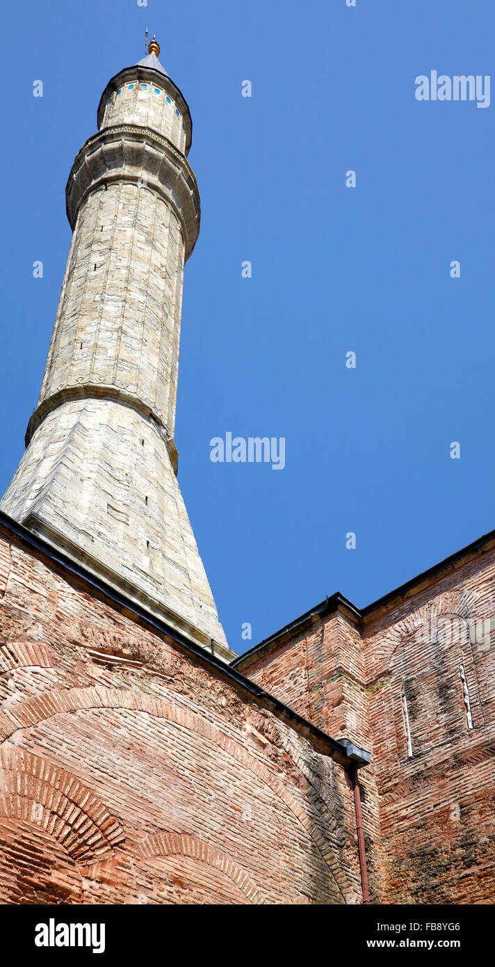 Quello di Hagia Sophia minareto, Istanbul, Turchia Foto Stock