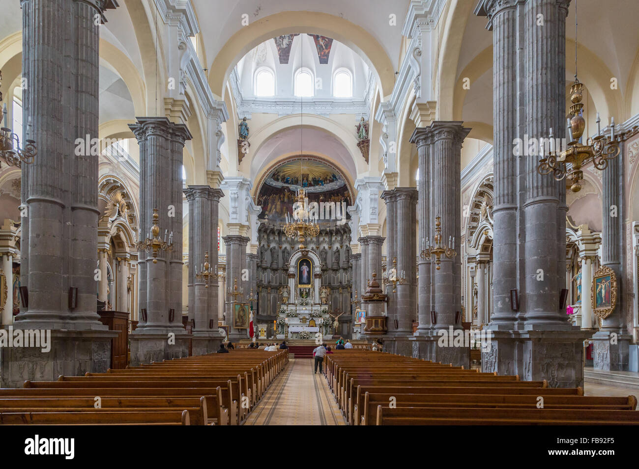 Il Templo del Espiritu Santo, fondata dai gesuiti, è un edificio del XVIII secolo la chiesa Cattolico Romana nella storica città di Puebla Messico. Foto Stock