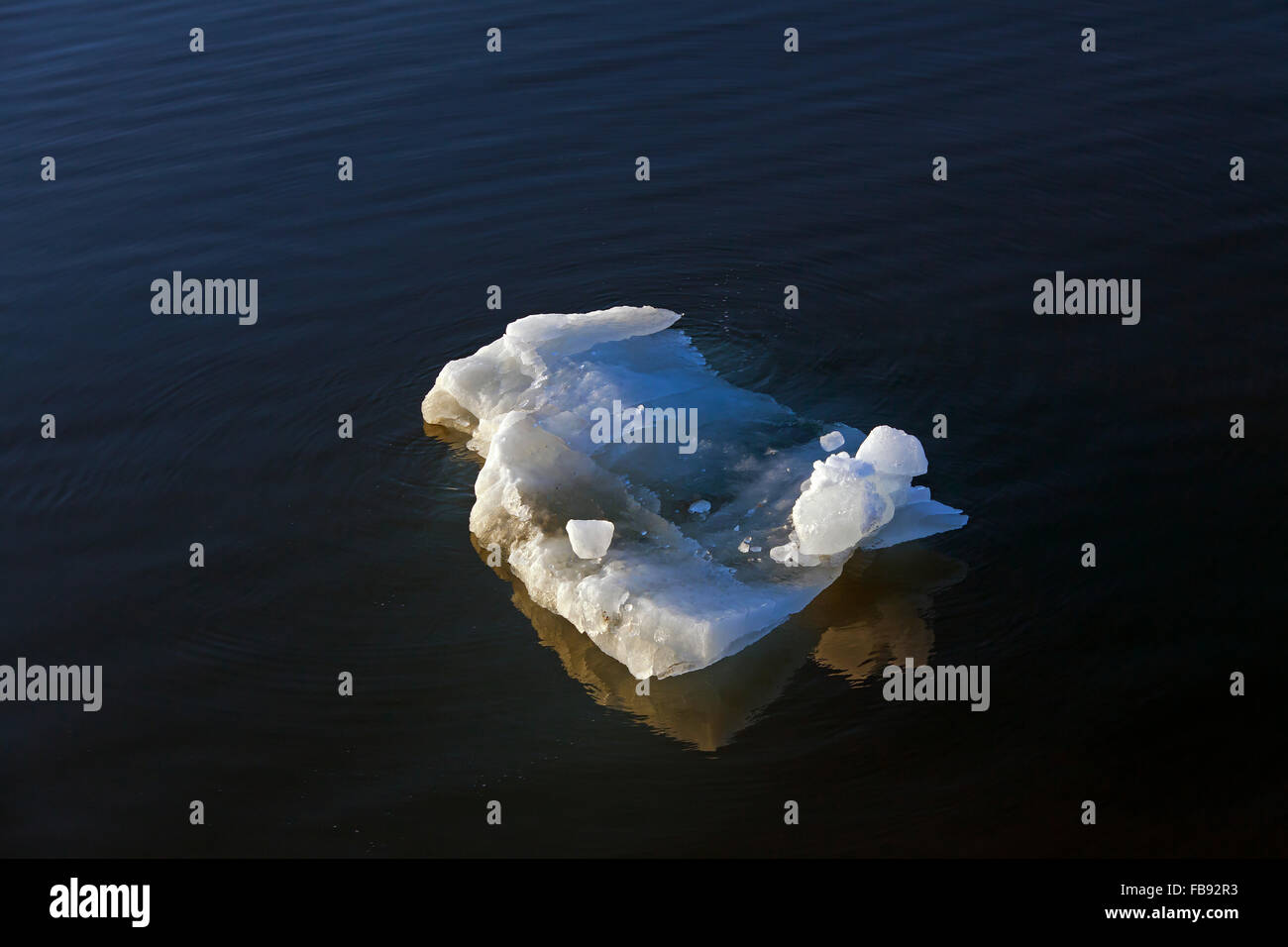 Ghiaccio fondente floe deriva in oceano polare Foto Stock