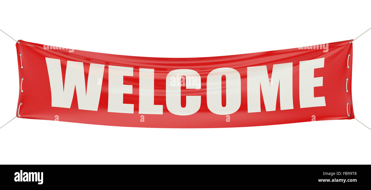 Benvenuti concetto isolato su sfondo bianco Foto Stock
