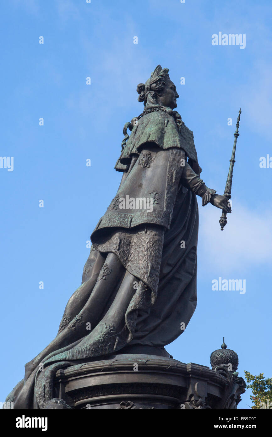 Monumento a Caterina la Grande, Nevsky prospekt, San Pietroburgo, Russia Foto Stock