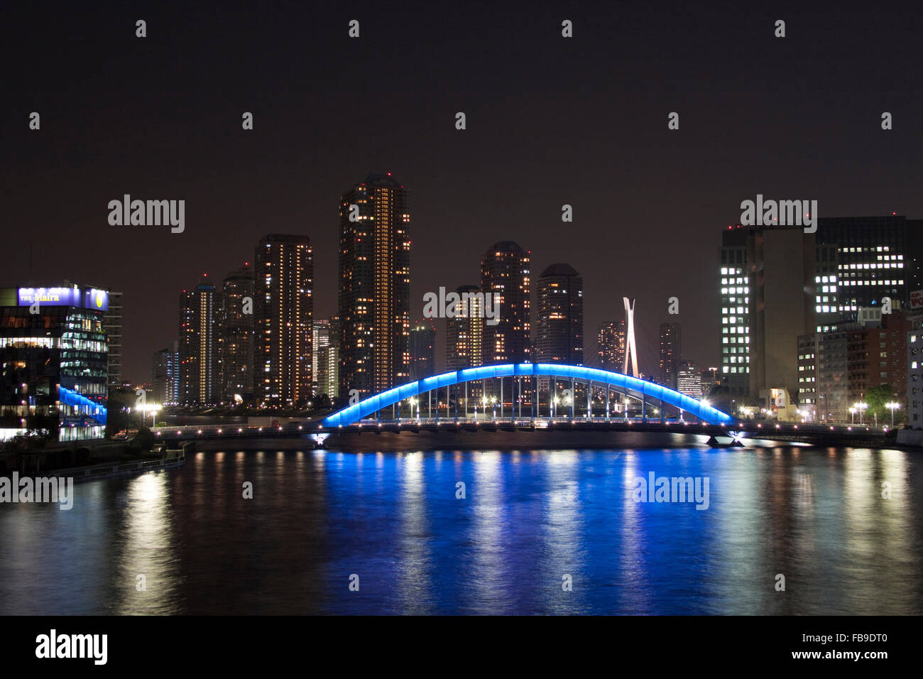 Ponte Eitai di notte, Tokyo, Giappone Foto Stock