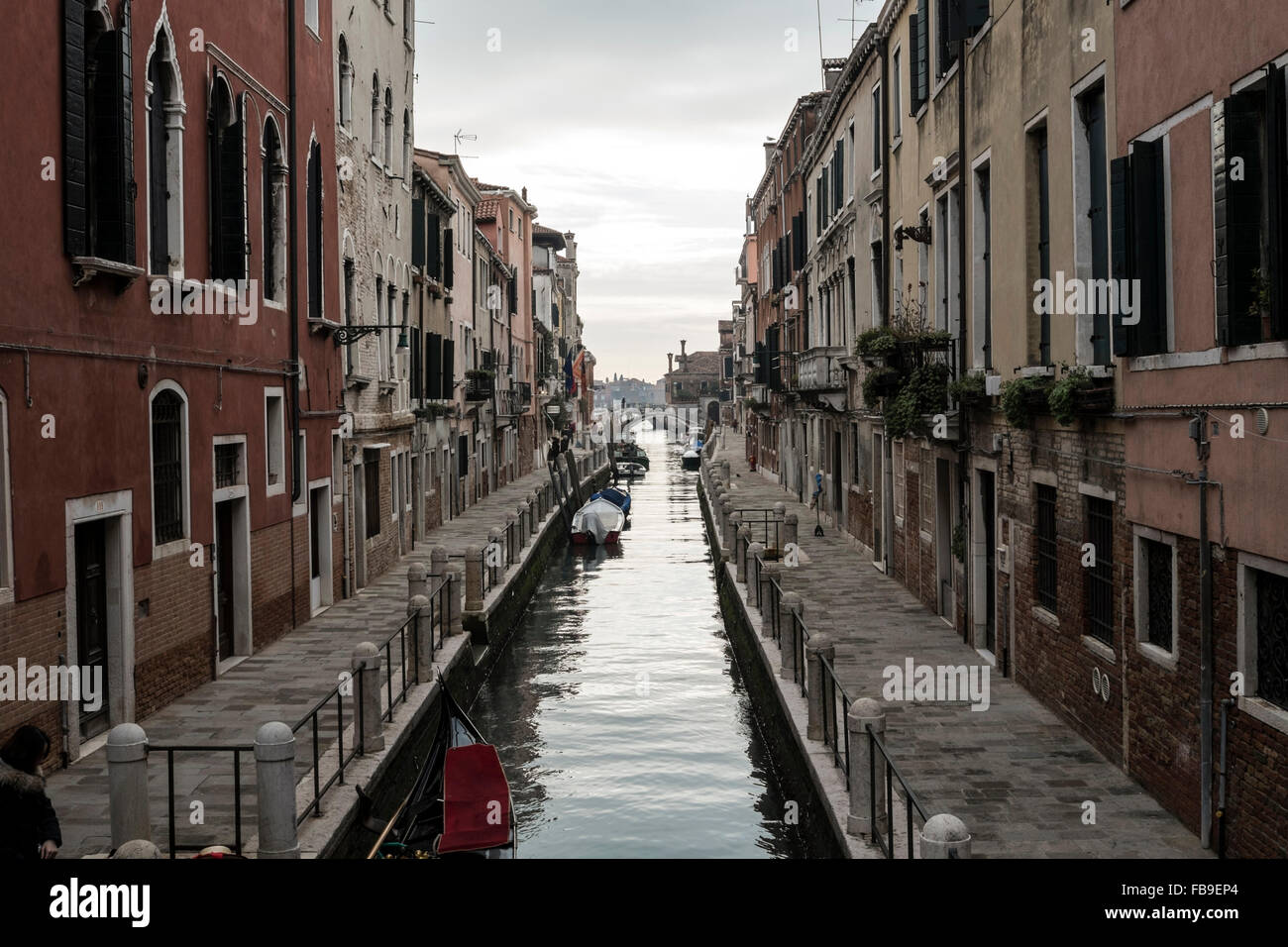 Canale laterale a Venezia, Italia Foto Stock