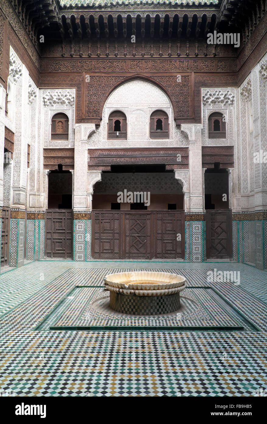 Bou Inania madrasa, storico madrasa, Meknes, Meknès-Tafilalet, Marocco Foto Stock