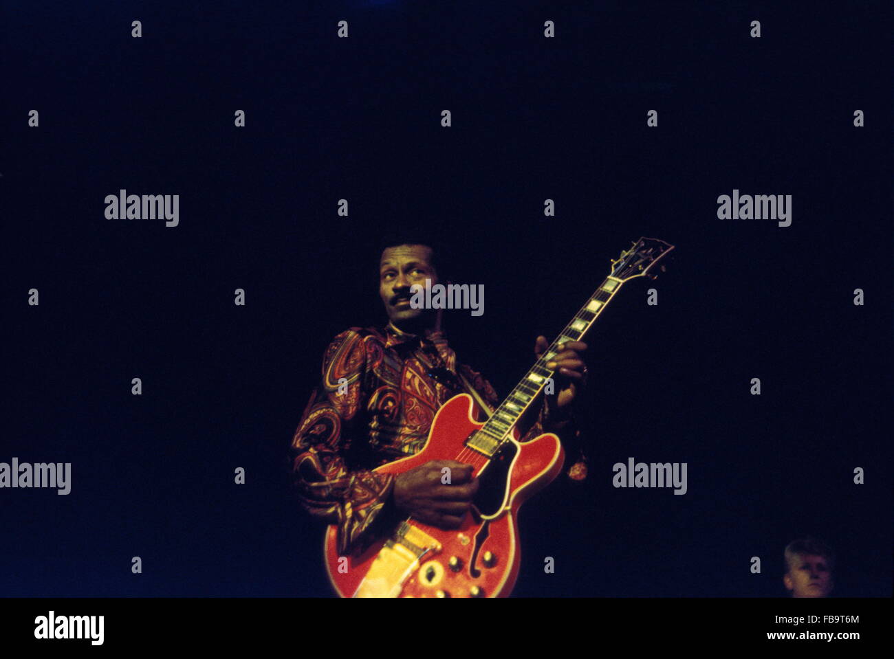 Chuck Berry - 1972 - Francia / Ile-de-France (Regione) / Parigi - Chuck Berry - Chuck Berry ; - Live a La Villette ; - Parigi ; - 1972 ; - - Philippe Gras / Le Pictorium Foto Stock