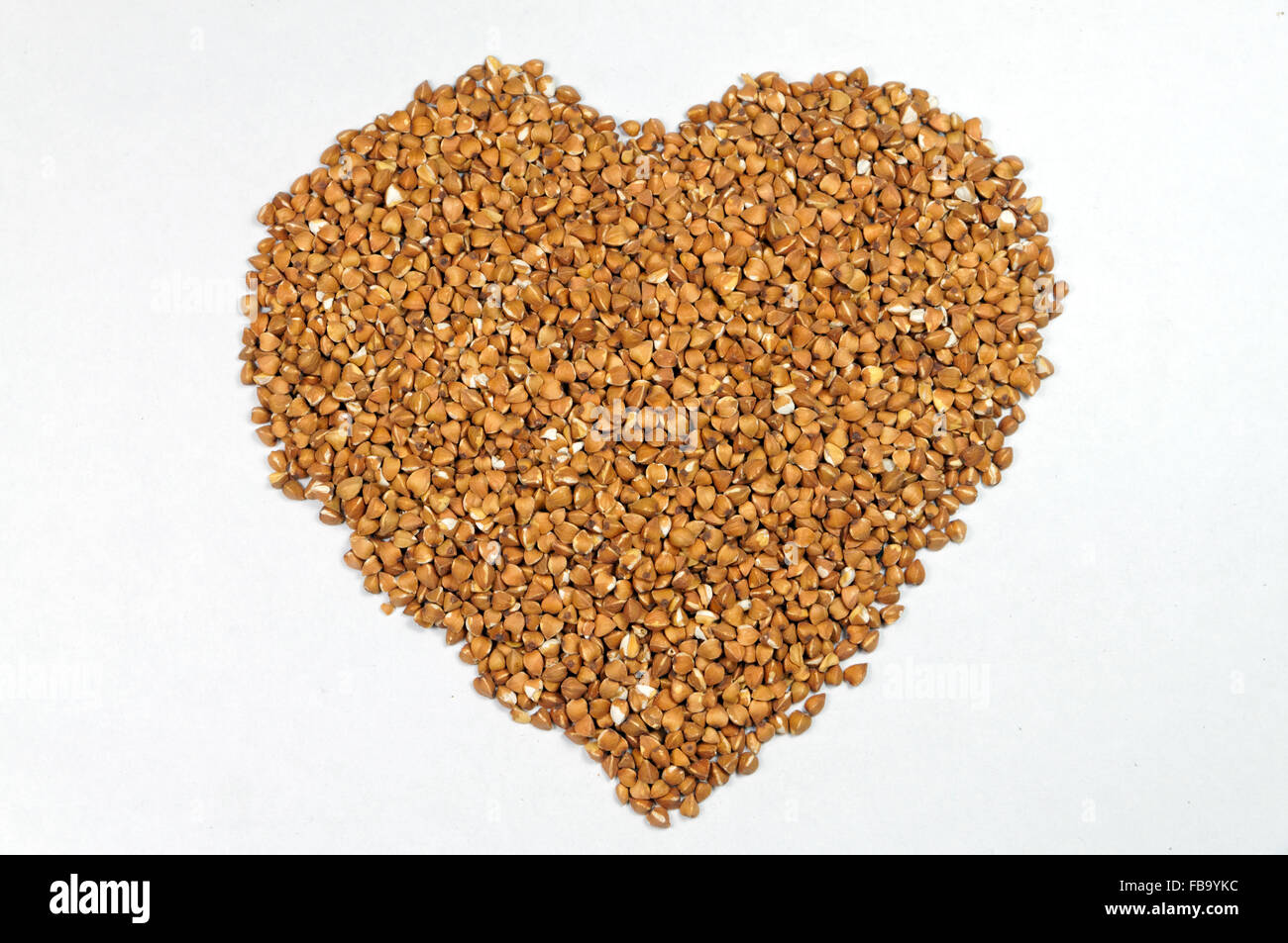Il grano saraceno a forma di cuore. Foto Stock