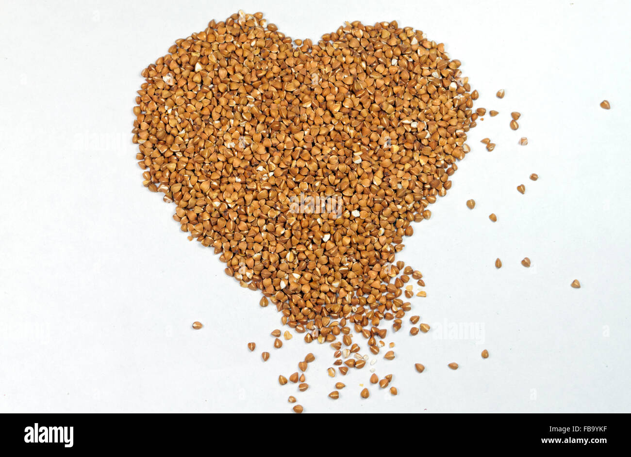 Il grano saraceno a forma di cuore. Foto Stock