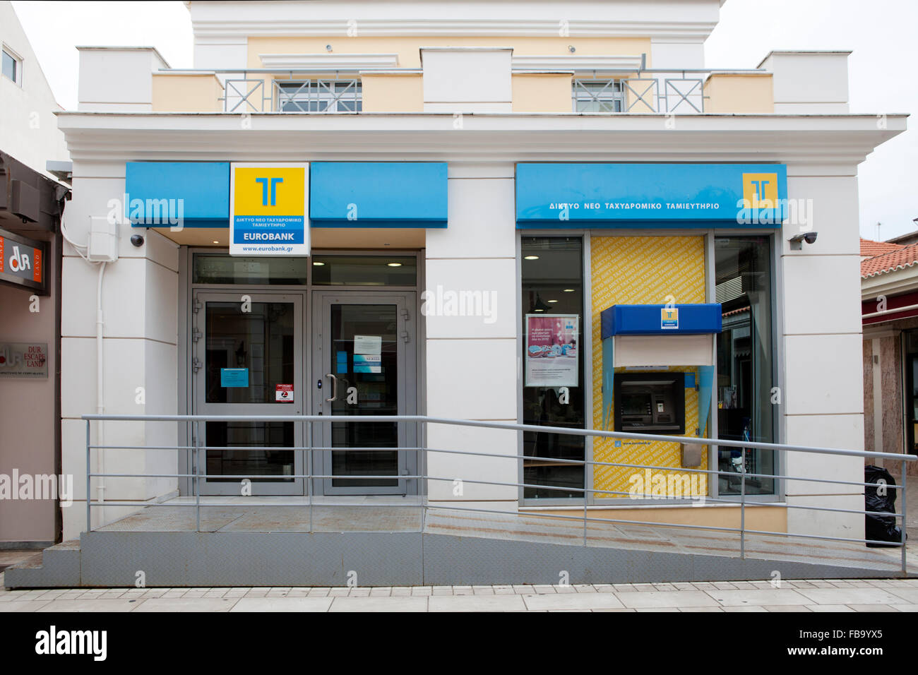 Eurobank banca bancomat bancomat ritiri di Argostoli, Cefalonia, Grecia Foto Stock