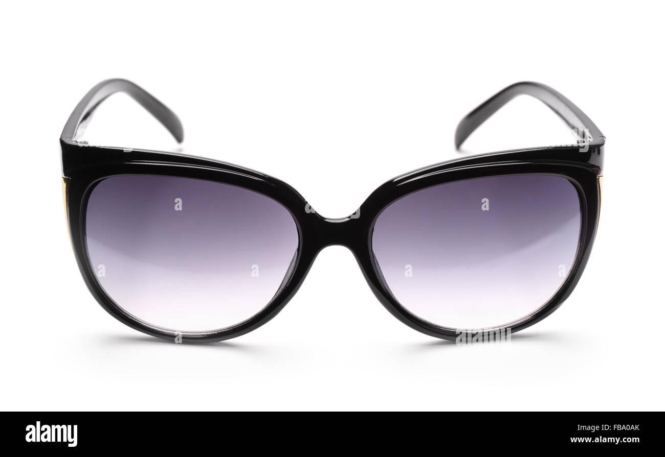 Vista frontale di occhiali da sole isolato su bianco Foto Stock