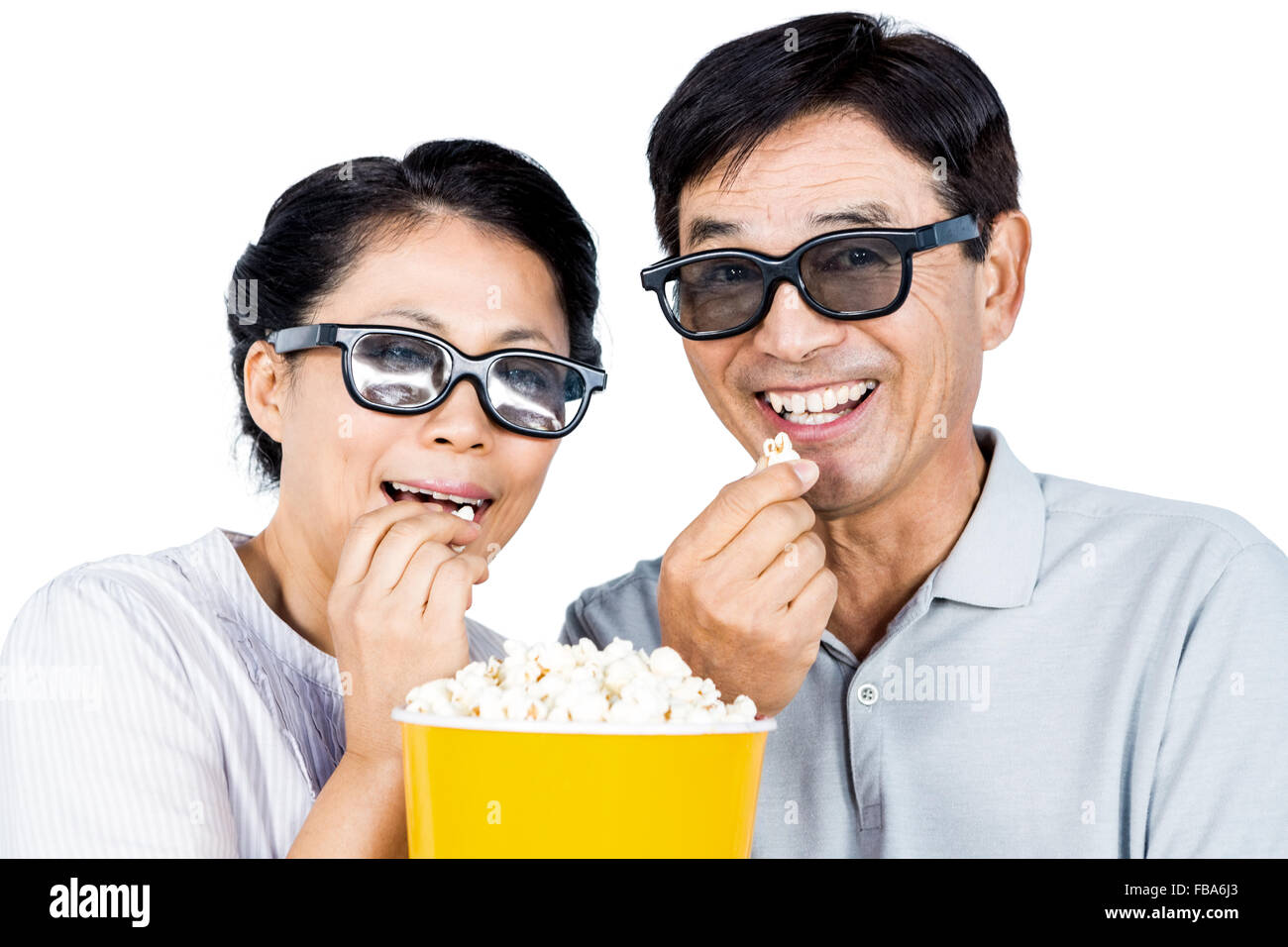 Paio di guardare un film in 3D Foto Stock