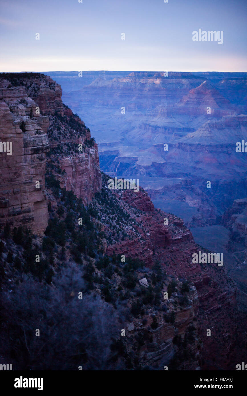 Vista sul Grand Canyon al tramonto Foto Stock