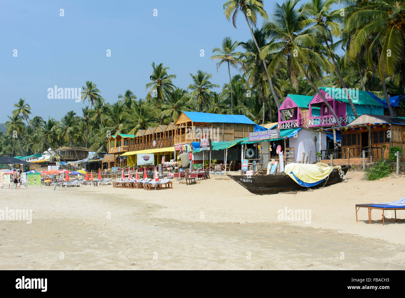 Palolem beach, a sud di Goa, India Foto Stock