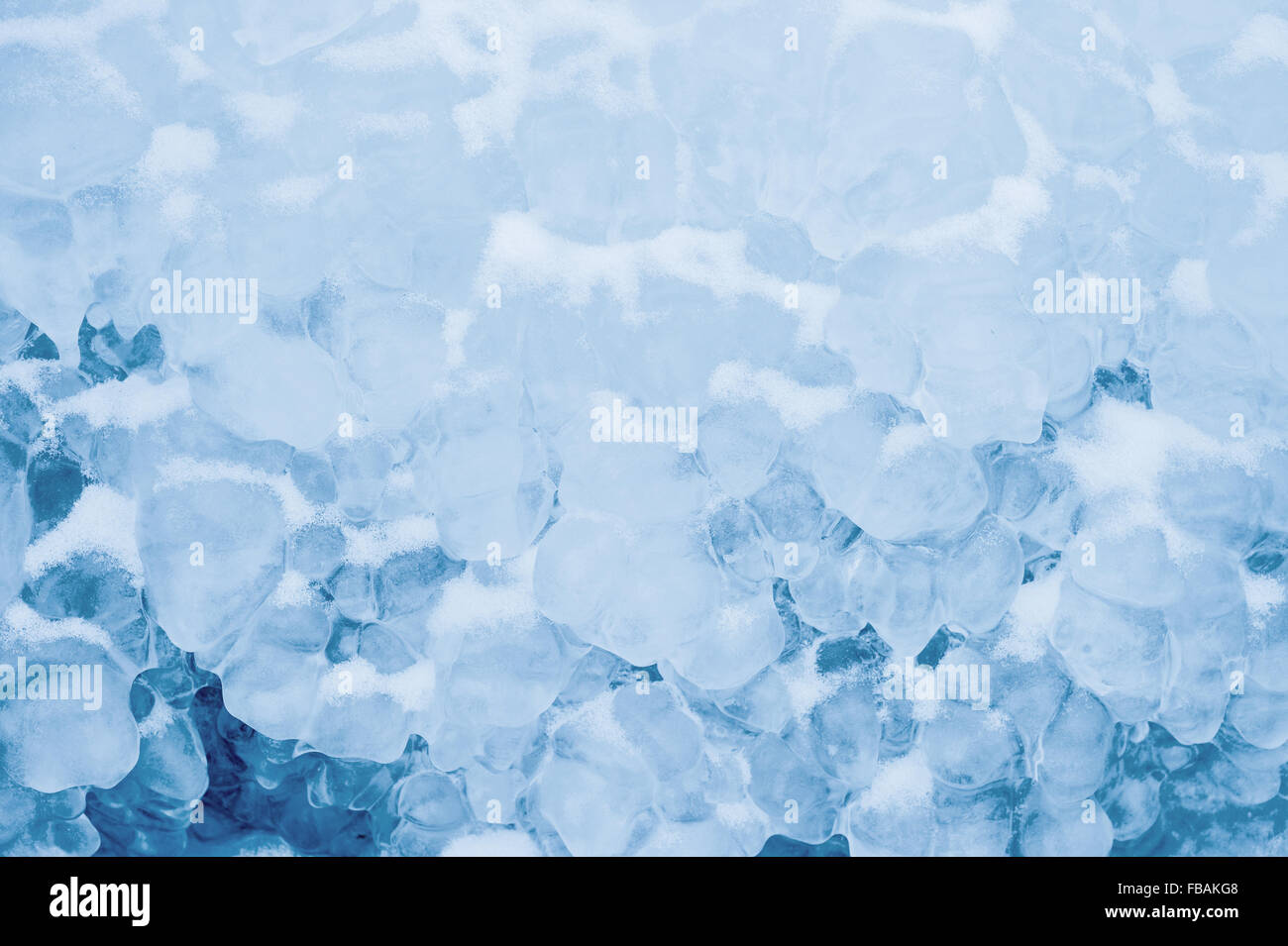 Close-up di formazioni di ghiaccio fatta di aggregazione dei diversi ghiaccioli Foto Stock