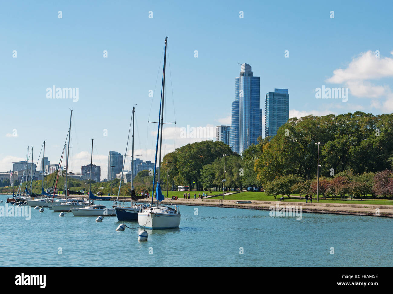 Chicago, il lago Michigan, Illinois, Stati Uniti d'America, Stati Uniti d'America Foto Stock