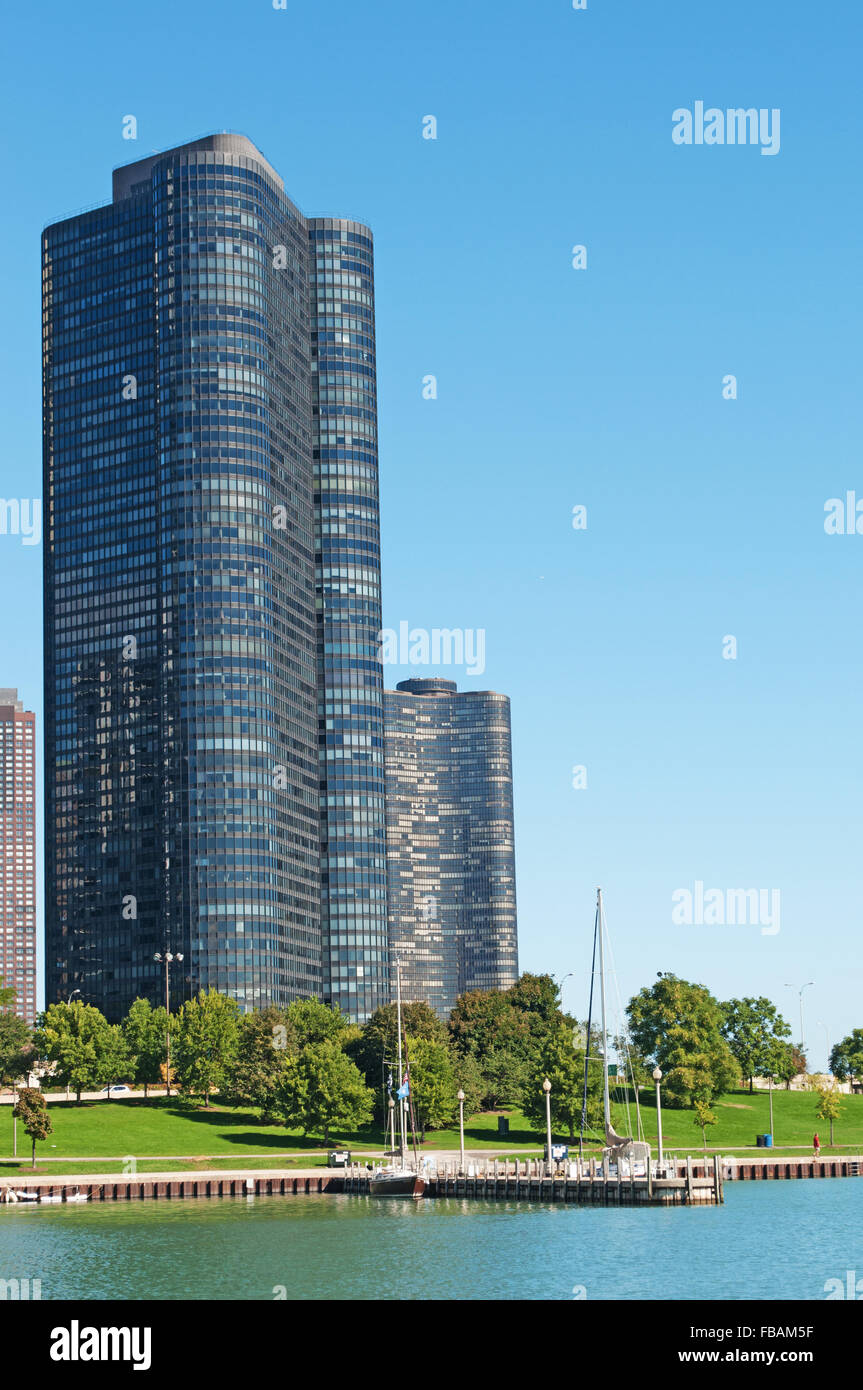 Chicago, il lago Michigan, Illinois, Stati Uniti d'America, Stati Uniti d'America Foto Stock