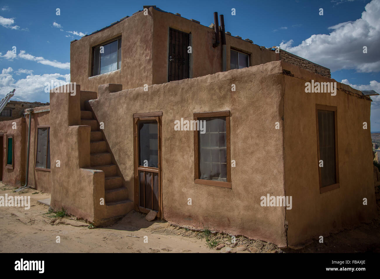 Case di Adobe Sky City, Acoma Pueblo, Nuovo Messico Foto Stock