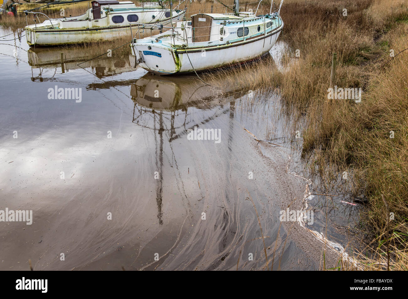 Alta Marea a Wardleys Creek Lancashire Foto Stock