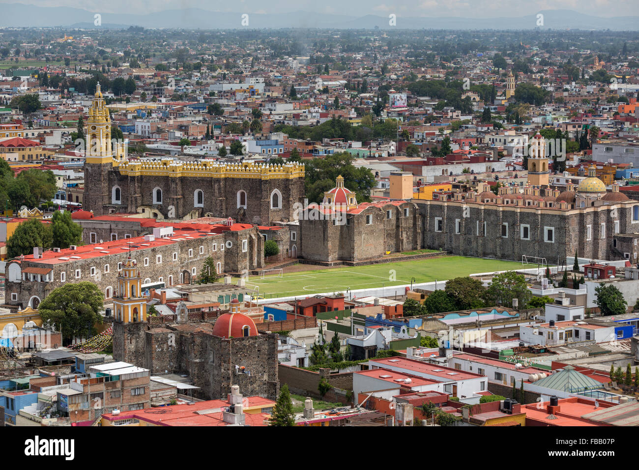 Convento Franciscano de San Gabriel Arcangel, in Cholula, Messico. Messico della più antica chiesa cattolica romana risale al 1549. Foto Stock