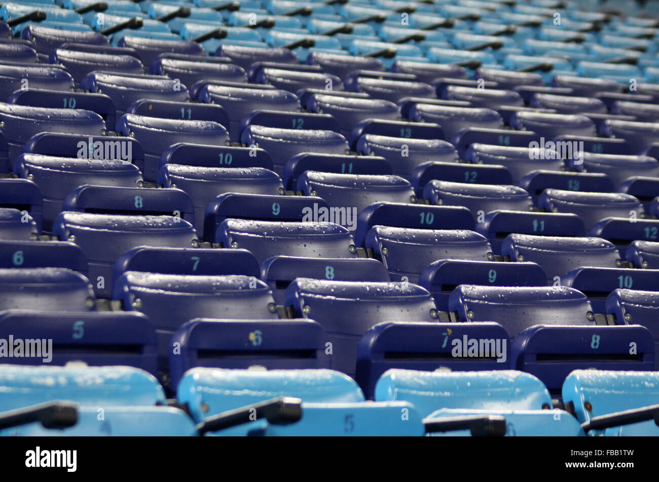 Blue posti vuoti sul Stadium Foto Stock