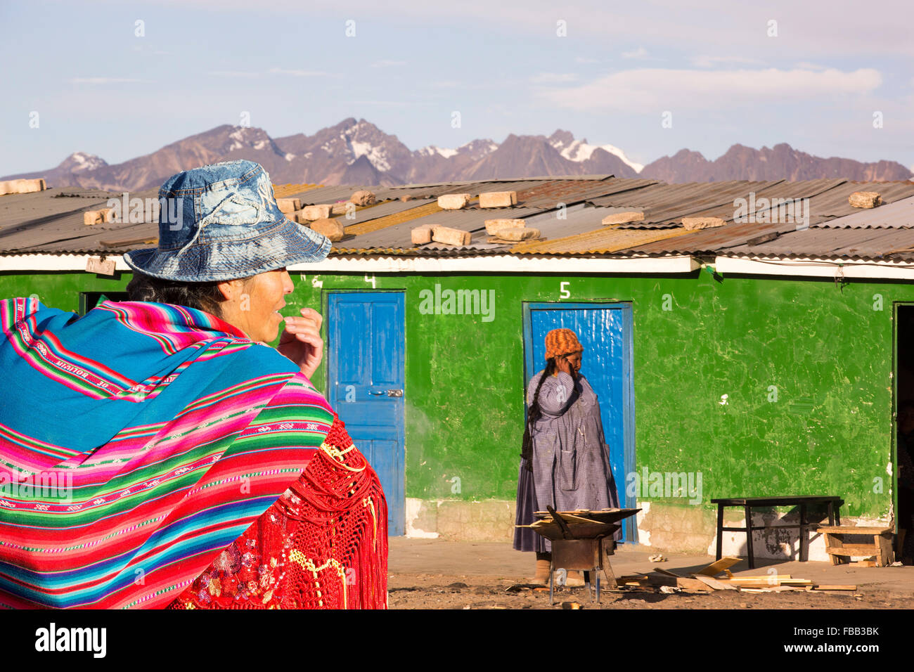 Una donna indigena di El Alto, La Paz, Bolivia, Sud America. Foto Stock