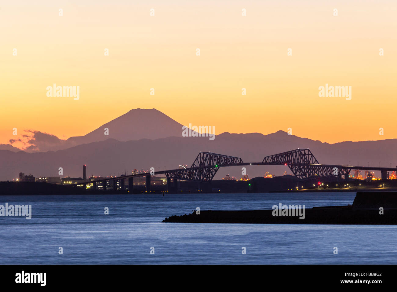 Tokyo Gate Bridge e Mt. Fuji in Giappone Foto Stock