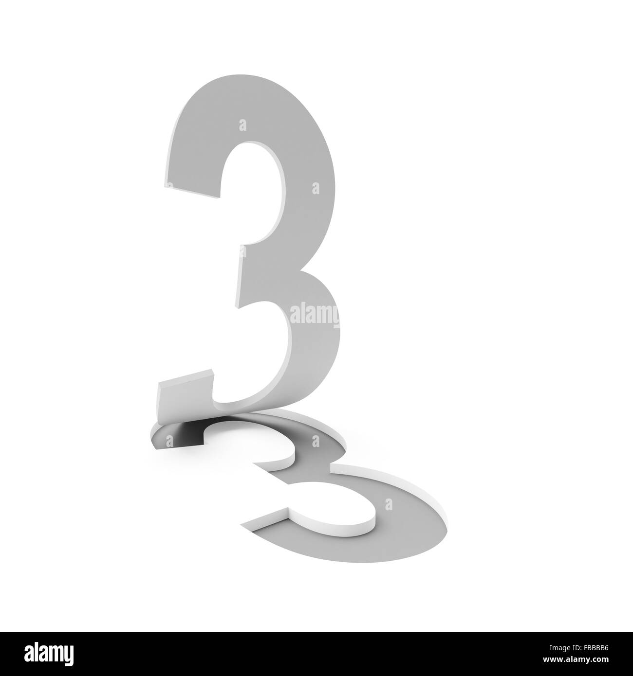 Il numero tre, 3D render Foto Stock
