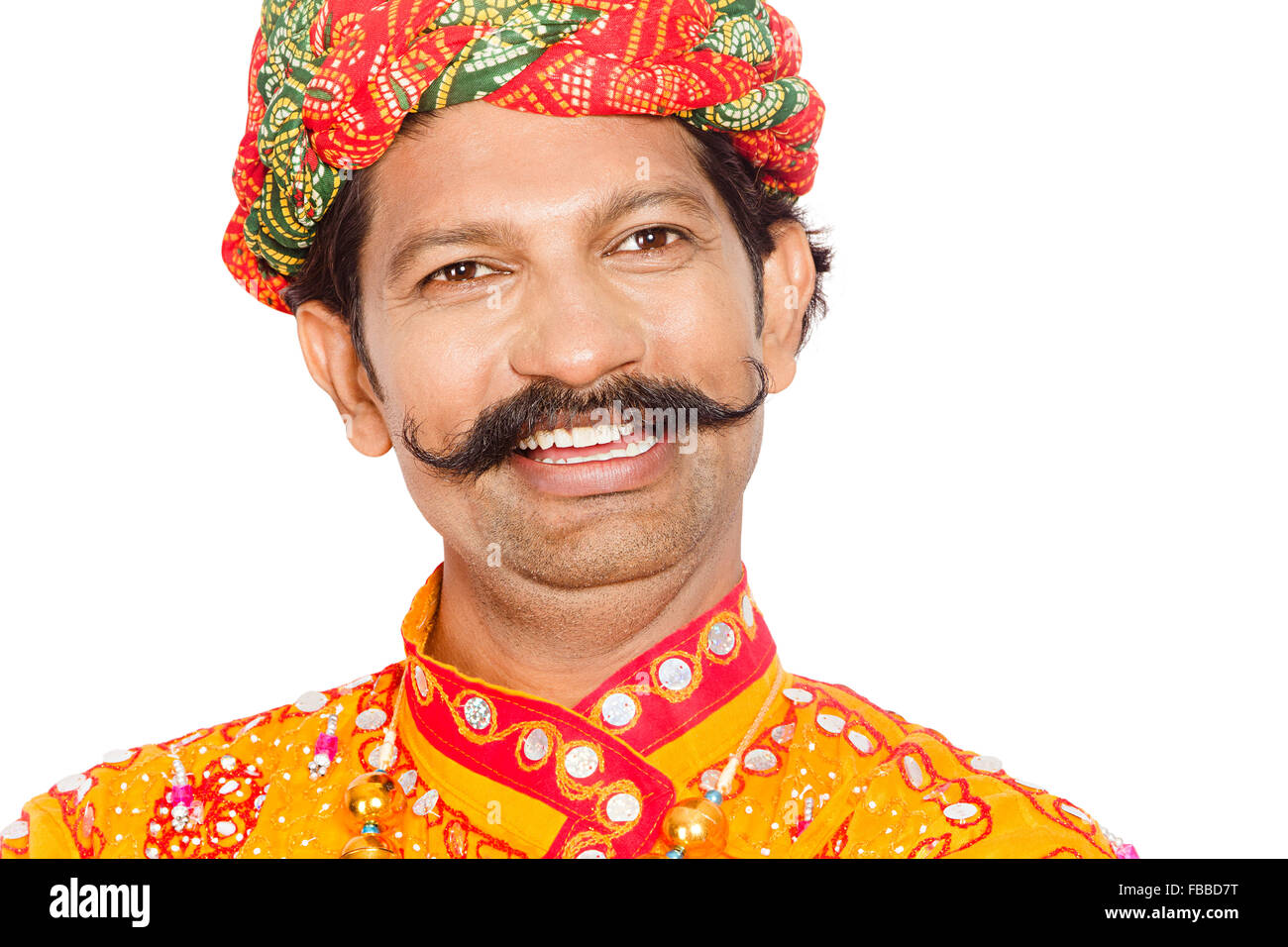 1 rurale indiano Gujrati abitante volto sorridente Foto Stock