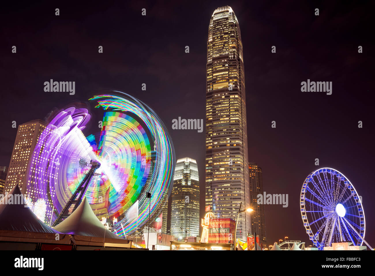 Parco di divertimenti e carnevale in centro a Hong Kong, Cina. Foto Stock